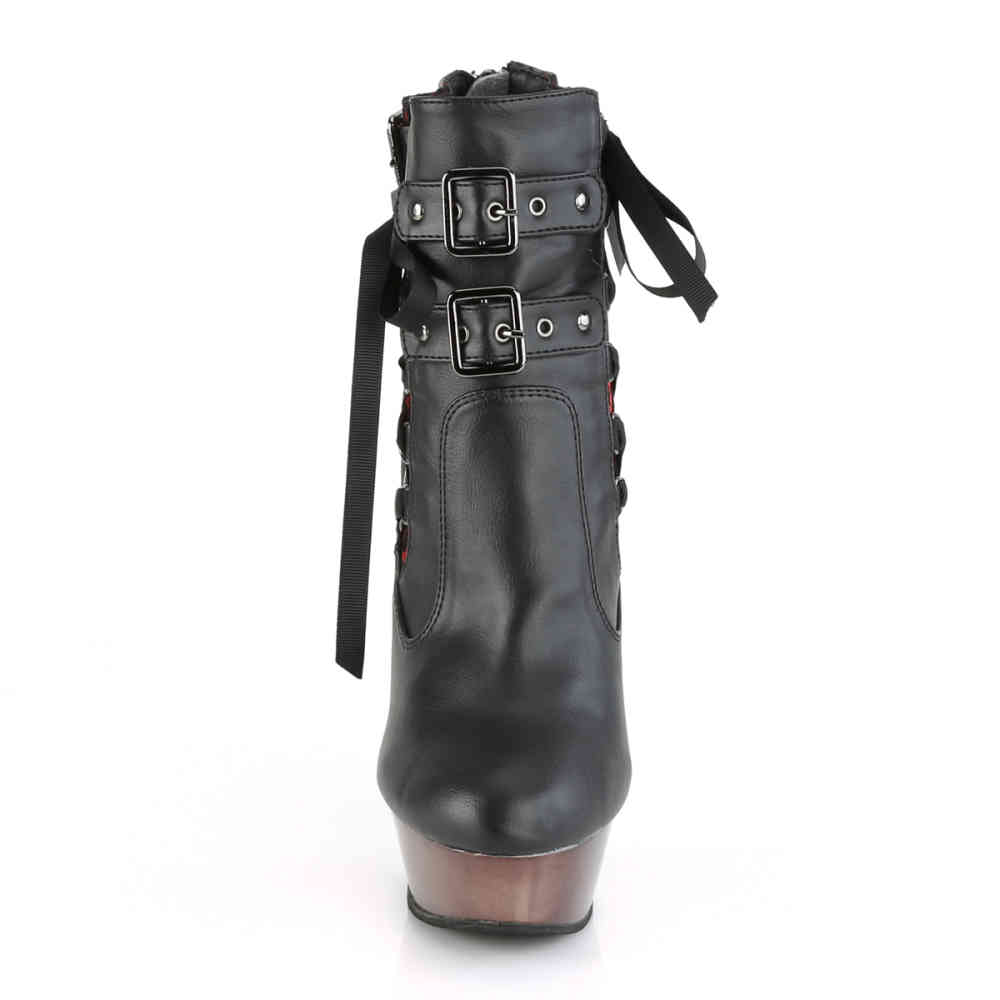 DemoniaCult - MUERTO-1030 Plattformstiefel - Schwarz/Rot